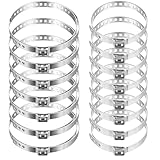 Tenbrachian 16 Pcs CV Boot Clamp, CV Boot Clips Assortment Kit, Universal Stainless Steel Adjustable Drive Shaft Joint Boots Crimp Clamps, Drive Shaft for Most Cars (8 Small + 8 Large)