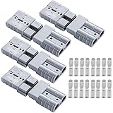 Battery Connector 50A, Battery Quick Connector Plug 50 Amp 600V 8Pcs Quick Connection Plug Connector for Anderson Powerpole Gray