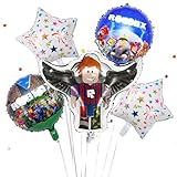 Robl Birthday Party Decorations for Boys Girls- 5Pcs Foil Balloons Happy Birthday Rob Party Decorations Colorful Latex Helium Ballon