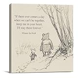 Dolimifa Classic Winnie the Pooh Quote Wall Art Decor Retro If There Ever Comes a Day Sayings Canvas Painting Pictures Framed Print Sign Artwork Ready to Hang (8x8 Inches)
