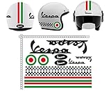 GamesMonkey Sticker Kit for Vespa Black Stripes Italy Helmet Glossy Vinyl