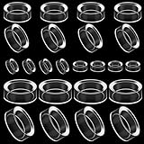 KALIONE 24 Pieces Acrylic Display Stand Clear Sphere Holder Round Baseball Ring Stand 3 Sizes Crystal Ball Display Stands Holder Easel for Golf Ball, Baseball, Softball, Spheres, Rocks, Collections