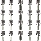 Ellis Excellence Set of 20 Alloy Wheel Bolts, M12 x 1.5, Tapered Seat, 26mm Thread, Compatible with BMW Cars (Silver)