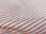 Candy Stripe Linen Fabric Light Cotton Material Cute Striped White Lines Home Decor, Dressmaking - 150cm Wide (Pink (1 Metre))
