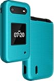 Nakedcellphone Case for Nokia 2760 2780 Flip Phone, Slim Hard Shell Protector Cover with Grid Texture for Tracfone N139DL, TA-1398, TA-1451, TA-1420 - Teal Aqua Mint