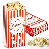 100PCS Popcorn Bags Individual Servings - MAQIHAN Disposable Paper Popcorn Bags Party Pop Corn Sleeves Bulk Carnival Halloween Snack Packs Gift Favor Treat bolsas para palomitas Movie Night Supplies