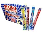 Slush Puppie Freeze Pop - The Original Squeeze Freezalicious Ice Pop Lolly - Red Cherry, Lemon& Lime, Strawberry and Blue Raspberry Ice Lollies 15 X (10 x 60msl) - Vegetarian, Vegan and Gluten Free
