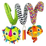 LAMAZE Activity Spiral Baby Pram Toy | Soft Baby Sensory Toy Ideal for Prams and Pushchairs | Suitable from 0 - 6 Months, Boys and Girls