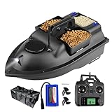 FUMENG GPS Smart RC Fishing Bait Boat,Auto Cruise Double Motor Three Hoppers Large Capacity LED Night Light Boat,12000mAh