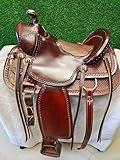 SUPREME SADDLERY Pony and Adult Leather Premium Classic Quality Handmade Horse Saddle Comfort Western Barrel Racing Trail Equestrian Horse Saddle Size 10" to 18" inches Seat MO92 (16.5 Inches Seat)