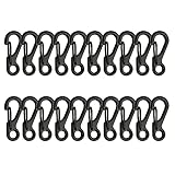 Temlum 2.5 cm Tiny Carabiner Clip, Aluminum Keyring Clips Snap Hook Small Carabiner Clips for Keys, Backpack, Fishing, Camping, Outdoor (Black 20p)