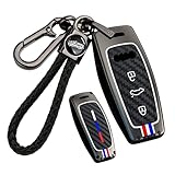 ontto luminous car key fob cover fit for Audi A3 S3 Sportback A6 A7 A8 RS6 E-Tron S6 RS6 RS7 S7 Q7 SQ7 Q8 SQ8 2018 up key holder Metal Smart Shell case keyring keychain Accessories Black D
