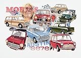 Mini Car Art Print/Poster - 1275GT Morris Cooper S Mk2 Mini Moke Austin Mini Seven
