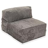 Gilda Jazz Chair Bed Fold Out Futon Single chairbed Mattress Corduroy GREY