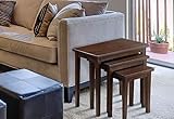 OSD Set of 3 Nest of Tables Mahogany Solid Wood Compact Occasional Coffee Side Table