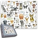 Stay Pawsitive 500-Piece Jigsaw Puzzle – Adorable Dog-Themed Puzzle Featuring Catherine Redgate's Artwork, for Dog Lovers