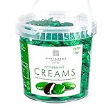 Whitakers Chocolates Dark Chocolate Creams - Green Foiled Fondant Cremes Plastic Tub (Peppermint, 1kg)