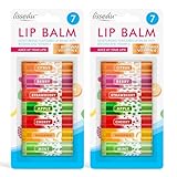 SOL 14pk Lip Balm Set Flavoured Moisturiser for Lips with Beeswax & Vitamin E - Lip Care Gift Set Fruity Flavours for Dry Chapped Lips - Moisturising Balms Multipack Sticks Girls Lipbalm for Daily Use