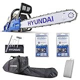 Hyundai 62cc 20" 50 cm Petrol Chainsaw Powerful, Lightweight, Durable and Heavy-Duty to Handle DIY and Gardening Cutting Jobs