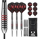 Darts Corner Astrofire Darts | Ringed Steel Tip Dart Set | 29g