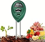 Soil Tester, Soil Moisture Meter，3-in-1 Illumination Detection，pH Value，Humidity Multifunctional Soil ph Tester，Great for Garden, Lawn, Farm, Indoor & Outdoor Use，Soil Test kit，No Battery Required