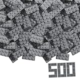 Blox 500 Grey Building Blocks for Children Aged 3 and Above 8 Bricks in Box Fully Compatible with Many Other Manufacturers