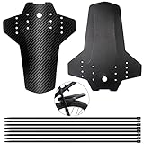 Mountain Bike Mudguards Set MTB Mudguards 2 PCS Bike Fende MTB Front and Rear Bicycle Fender Carbon Fiber Mud Guard Front and Rear Compatible for 26", 27.5", 29" Size Mountain Bike