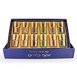 Saharashop Set of 12 Glasses Oriental Moroccan Tea Glasses Cay Atay Glass Drinking Cup Set Elite Gold Multi