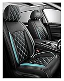 ZARUX Car Seat Covers for SAAB 9-3 93 Convertible, Car Seat Covers Full Set PU Leather Seat Cover Set 5-Seat, Breathable Wear Resistant Waterproof (Color : B(Blue))