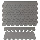 Roofing Felt for Bird House, Self-Adhesive Roofing Felt Waterproof Mini Roof Shingles for Bird House, Nesting Box, Rabbit Hutch Insect Hotel (Grey)