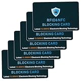 6PCS RFID Blocking Card, Credit Card Protector, Force Field Max Card Protector, Credit Card Holder Rfid Blocking, Anti-Theft Contactless NFC Blocker, for Debit, Credit Cards & Passports (Blue-1)