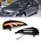 2pcs Dynamic Blinker for Honda Civic 8th MK8 Hatchback, LED Turn Signal 3D 5D light side mirror lamp 2006 2012 FN2 FN FK
