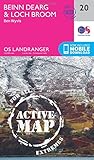 Beinn Dearg & Loch Broom Map | Weatherproof | Ben Wyvis | Ordnance Survey | OS Landranger Active Map 20 | Scotland | Walks | Cycling | Days Out | Maps | Adventure: 020