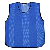 10 X Training Bibs Mesh Football Training Equipment Sports Vest - Quick Dry Football Bibs Adult For Rugby, Cricket, Netball or Basketball Pack of 10 - Ideal Team Practice Vest (Adult Sizes, Blue)