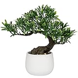 Oairse Artificial Bonsai Tree Fake Plants in Ceramic Pots Artificial Japanese Bonsai Decorative Faux Plants House Plant for Home Table Office Desk Bathroom Shelf Bedroom Farmhouse Decoration
