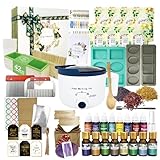 LFISGNN Deluxe Soap Making Supplies Kit for Adults Soap Making, DIY Soap Making Full Set Kits Includes Soap Melter, 4 lb Soap Base, 8 Essencial Oils & Dyestuffs, Silicone Loaf Molds and Cutter