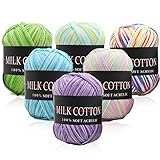 6 Pack Large Yarn Skeins Assorted Colors Crochet Wool, Acrylic Yarn Skeins, Yarns Wool for Crochet Bundle Soft for Knitting Crafts, Wools for Knitting 50g Balls