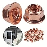 Car Exhaust Manifold Nuts Head Stud Nut,M8 Hex Copper Nut Self Locking Car Parts suit for Bmw E30 3 Series(12 Pcs)