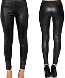 harlogistics Women’s PU PVC Wet Leather Look Leggings | High-Gloss Faux Leather Trousers | Stylish & Comfortable | Perfect for Night Out, Parties, and Casual Wear(BLACK(M-L)