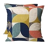 2 x 16” 40cm x 40cm Clarke & Clarke Retro Reno Multi Cushion Covers