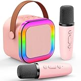 Dislocati Karaoke Machine 2 Microphones, Birthday Gifts for Girls Toys Age 3-15 Year Old Girls Gifts Kids Microphone Toys for 3-12 Year Old Girls Birthday Early Teenage Girls Gifts