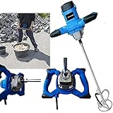 2600W Handheld Paddle Mixer Concrete Mixer, Portable Concrete Cement Mixer Adjustable 6 Speed Paint Mixer, 230V Paddle Drill Mixer Stirring Tool for Mortar Grouts Paint Cement Plaster Plastering