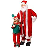 5ft Life Size Singing & Dancing Santa Claus. 152 Cm Tall Father Christmas Xmas Decoration. Giant Santa - Singing & Dancing With 5 Different Songs. Santa Claus Display Prop. One Size