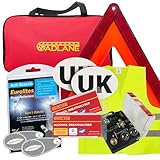 GADLANE European Driving Kit France - 8 PCS Europe Car Travel Kit - NF Approved Alcohol Breathalysers, Warning Triangle, UK Sticker, Hi-Vis Vest, Eurolites Headlight Deflectors, Bulb Kit, Storage Bag