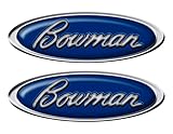 Two Bowman Classic Oval Stickers 10" Long (not OEM) DIY. - Must be Cut Out Using Scissors