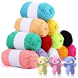 12X 50g Double Knitting Yarn 100% Acrylic Knitting Colourful DK,600g Perfect for Any Crochet and Knitting Mini Project,Knitting Wool Crochet, Ideal for Beginners, Kids Crafts