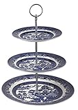 Churchill Blue Willow 3-Tier Earthenware Cake Stand