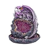 Nemesis Now Crystalline Protector Purple Dragon Geode Backflow Incense Burner,14.2cm