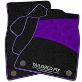 Car Mats FOR Peugeot Partner Combi 2001-2007 Black Carpet & Purple Ribbed Trim & Purple Full Heel Pad [SAPP-580]