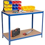 The Workplace Depot Garage Workbench – Heavy Duty 300kg Capacity – Powder-Coated Steel Frame with MDF Worktop – Ideal for Workshops, Sheds & DIY Spaces – 1200mm Wide